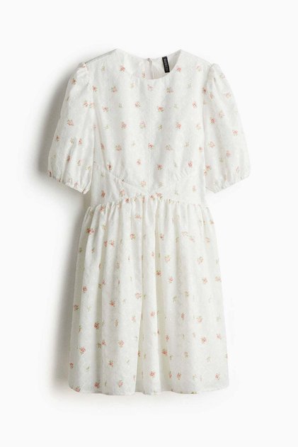 Embroidered open-back dress