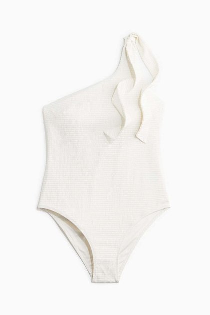 Padded-cup one-shoulder swimsuit
