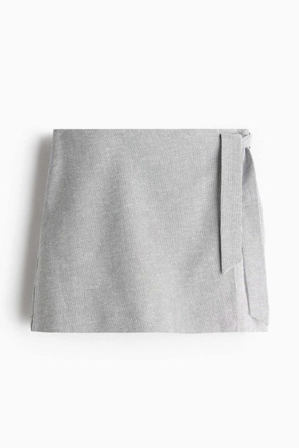Linen-blend skort