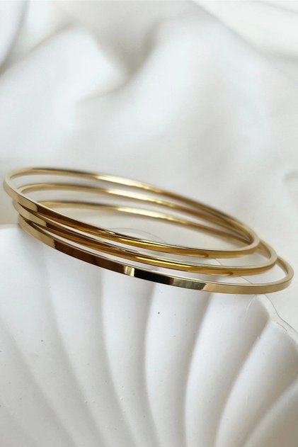 CAPREA Steel Ajda Triple Women's Bracelet Tarnish-free 18 cm Wrist Length Women's Bracelet Angular Model
