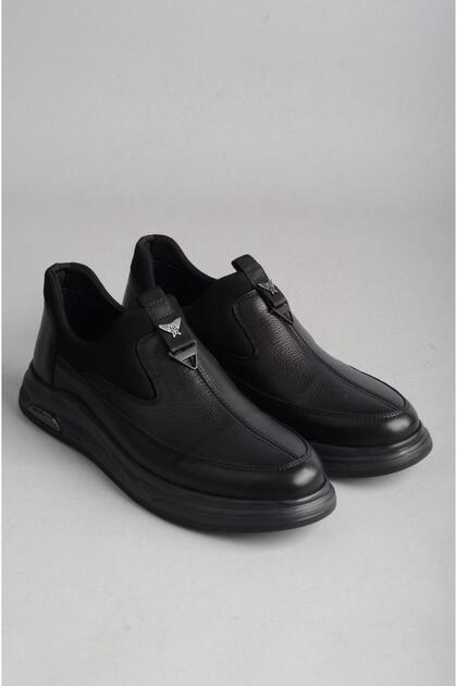 Kmc 5Y2638 Genuine Leather Casual Men's Shoes Black