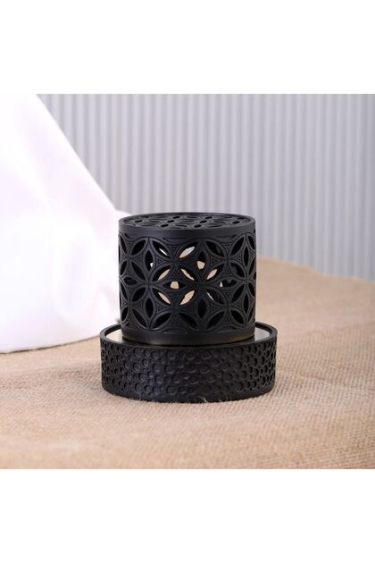 Luxury Resin Charcoal Incense Burner – Magnetic Cover Bakhoor Burner for Home & Office Aromatherapy