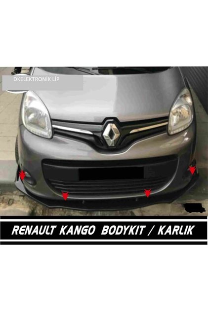 Renault Kango Uyumlu Ön Tampon Eki Body Kit Karlık Lip Siyah