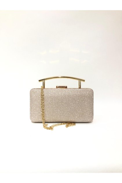 Gold Color Big Stone Evening Dress Clutch Portfolio Hand Wedding Engagement Henna Women's Evening Bag (with Strap)