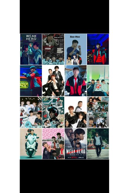 Set of 16 Photocards with a Pattern of Weak Hero Design