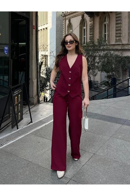 Women's Pants Vest Two-Piece Set