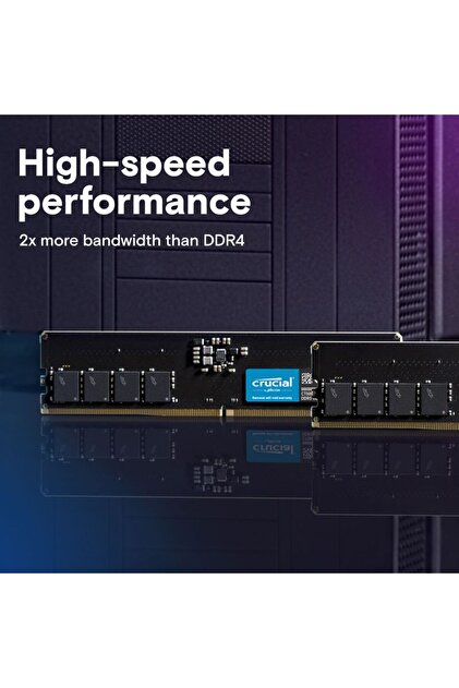 Crucial 128GB Kit (2x64GB) DDR5-5600 UDIMM CL46 MASAÜSTÜ PC RAM
