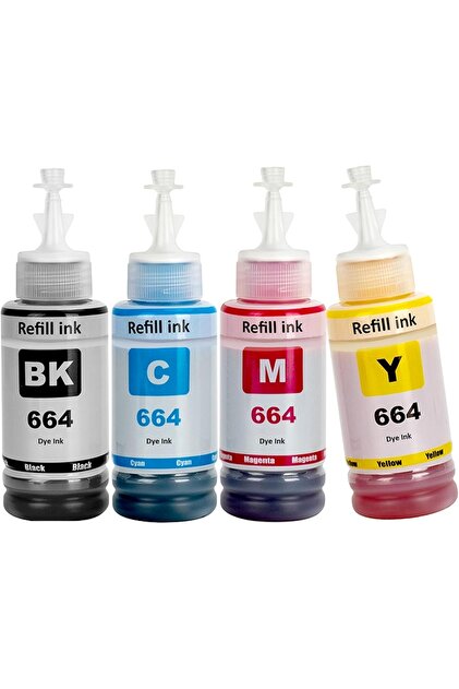 Epson T664 4 Renk Muadil Seti EcoTank L350, L355, L360,L361,L365