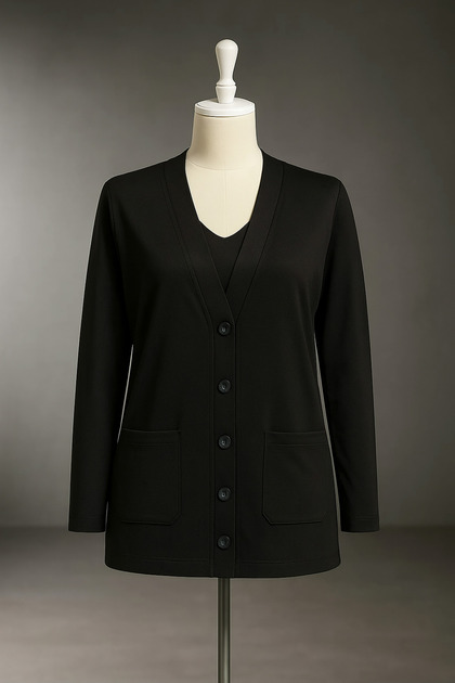Women's Mother Thin Combed Cotton Seasonal Short Model Pocket Buttoned Front Jacket Short Cardigan
