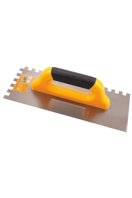 Gletiera inox cu zimti, negru - galben, 120 x 300 mm