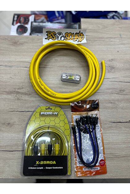 FORX5 Amfi kablo seti 5 metre 4 G KABLO 5 MT RCA KABLO 2 ADET Y