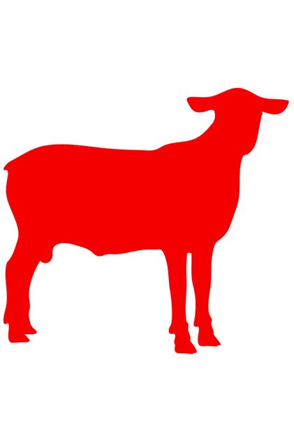 Sticker Eticheta 40CM Exterior cu o caprita - animal domestic , Vinyl Rosu, 40 cm
