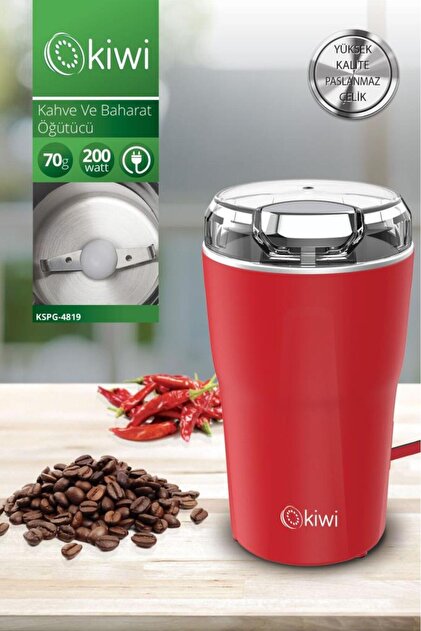 Kiwi 4819 200W 70gr Geniş Kapasite XL Paslanmaz Çelik Kahve ve