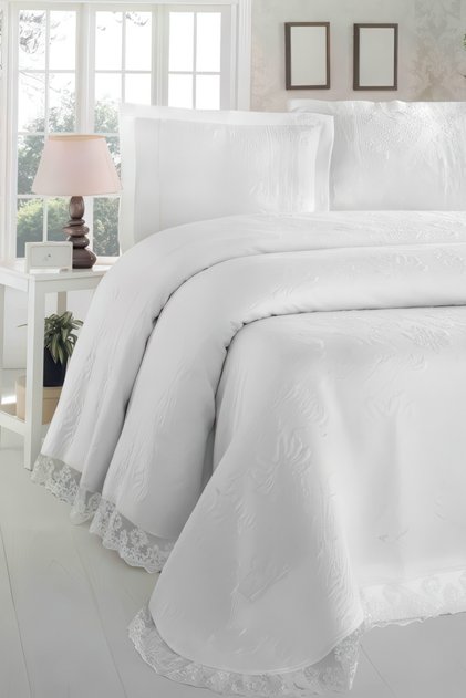 Jacquard Lace and Fringe Double Bedspread / with Special Design Bag / Different Patterns