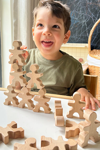 zoziva Montessori Denge Oyuncağı, Insan Denge Seti, Eğitici Ahşap