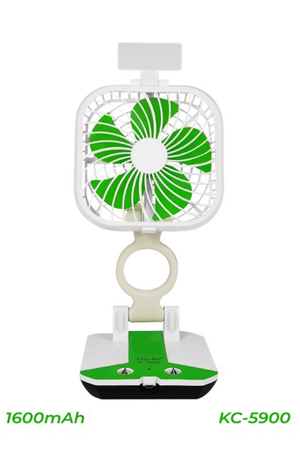 Multifunctional Folding Fan, 1600mAh Rechargeable Battery, Adjustable Speed - KC-5900