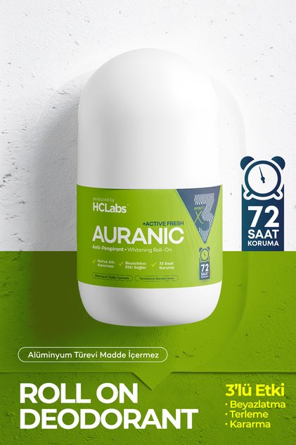Auranıc Beyazlatıcı Koku ve Terleme Önleyici Alüminyum Türevi İçermeyen 3'lü etki Roll-On