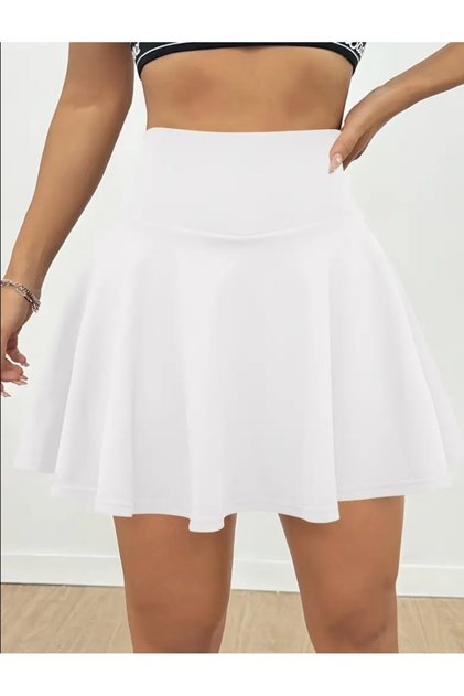 High Waist Lycra Mini Flared Skirt
