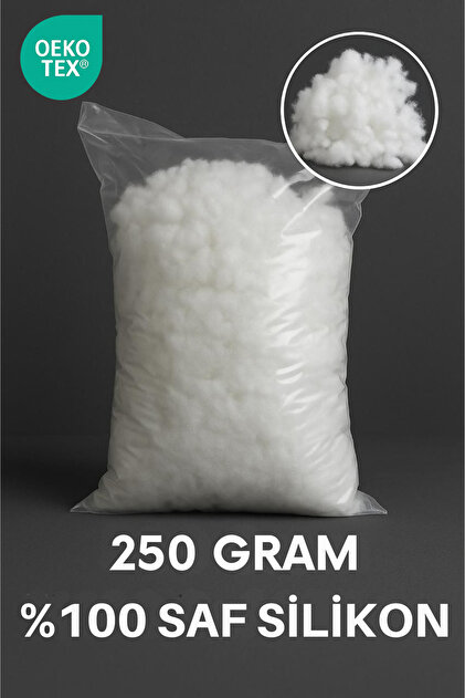 100% Pure Silicone 250Gr Silicone Fiber Filler – for Pillows, Throw Pillows, Quilts and Toy Fillings