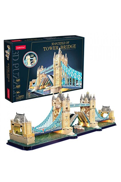 - Puzzle 3D cu LED-uri Tower Bridge, 222 de piese