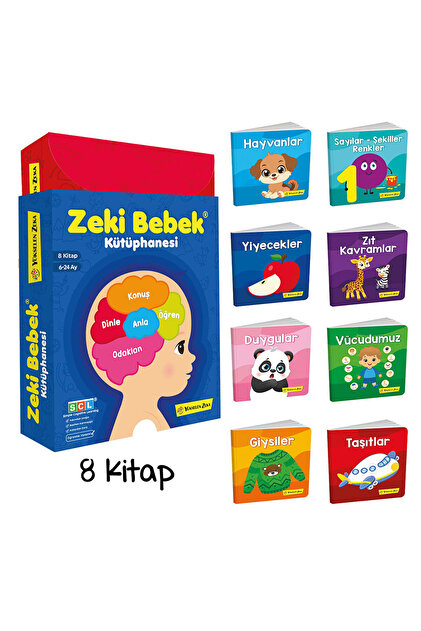 yükselen zeka Zeki Bebek Kütüphanesi 8'li Set (6-24 Ay) - Fiyatı