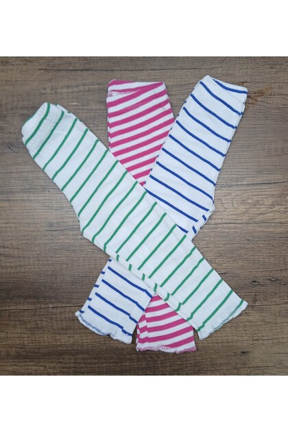 Full Summer Baby Girl 3-Piece Striped Tights