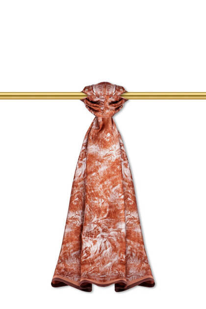 Cinnamon Brush Pattern Twill Silk Shawl