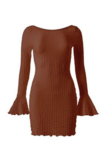 La Sarta Como Brown Backless Dress- Trendyol