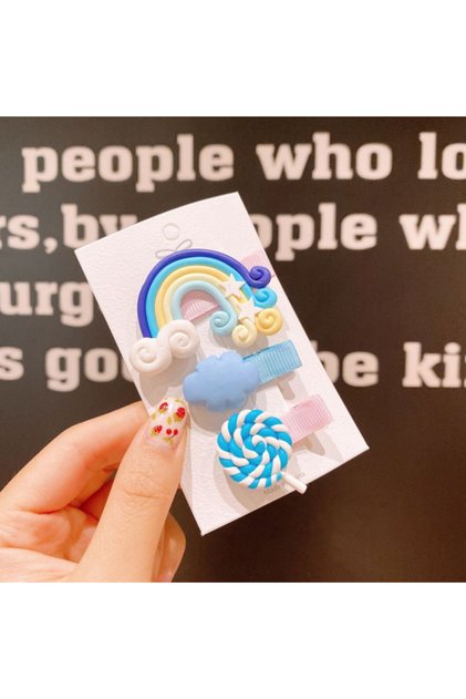 Set de 3 clame clips - Blue Rainbow