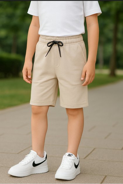 Pike Kids Beige Shorts with Pockets