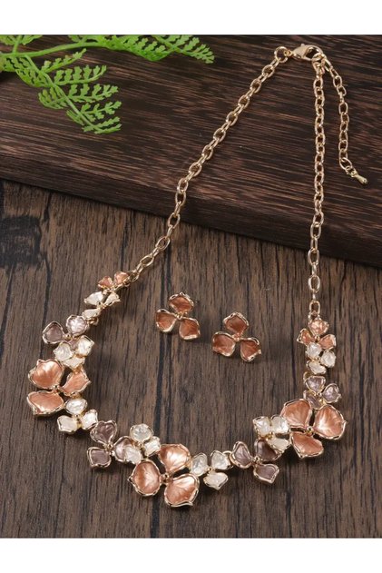 Set of Necklace Luxury Necklace Earrings Set Zinc Alloy