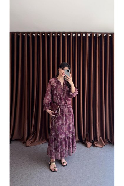 Metallic Dress with Thread