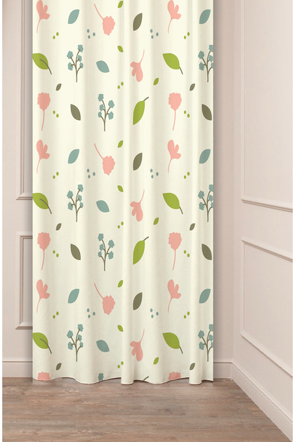 Flowers Leaf Striped Bohemian Patterned Special Design Digital Printed (Single Wing) Modern Stylish Background Curtain