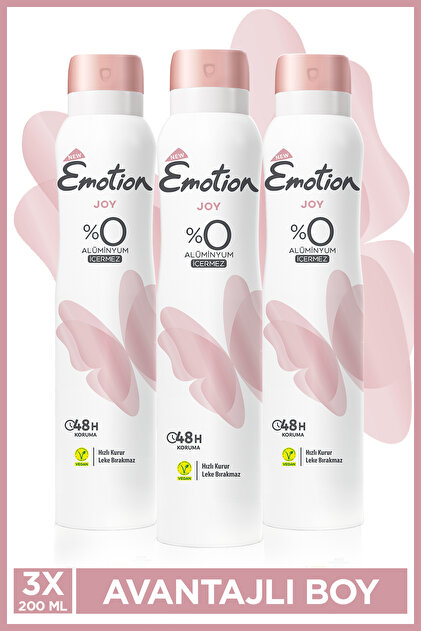 Emotion Joy Kadın Alüminyumsuz Vegan Deodorant 3x200 Ml Hızlı
