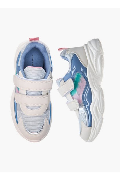 Colourblock Sneakers with Hook and Loop Closure