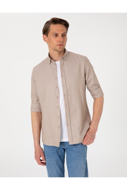 Mink Oxford Slim Fit Easy-Iron Shirt 50306996 -Vr052