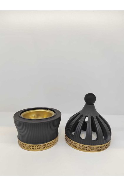 Exquisite Resin Charcoal Incense Burner – Floral Design Ideal for Bakhoor, Frankincense & Oud