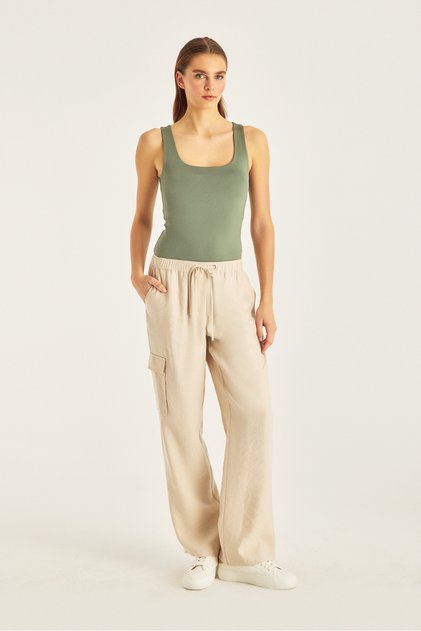 Lace-Up Waist Sports Trousers