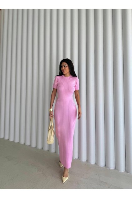 Fitted Rib Knitwear Dress Dnv-000037