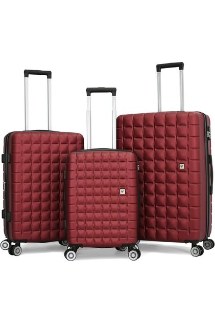 Travel Bag Set of 3 Pieces, Red, Polycarbonate (PC)