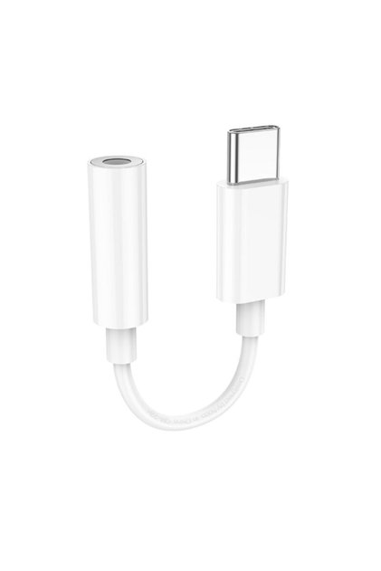 Adaptor Jack 3.5mm la Tip-C, Hoco LS35, Silicon, Alb