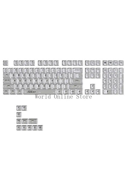 silabor 119 Keys Arkadan aydınlatmalı Crystal Key Şefaf KEYcaps