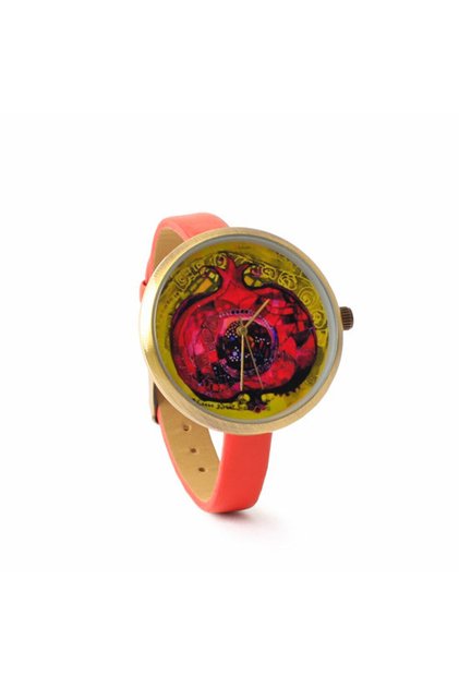 Pomegranate Patterned Wrist Watch