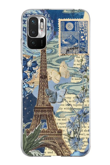 Redmi Note 10 5g Compatible Paris and Eiffel Tower Transparent Silicone Case