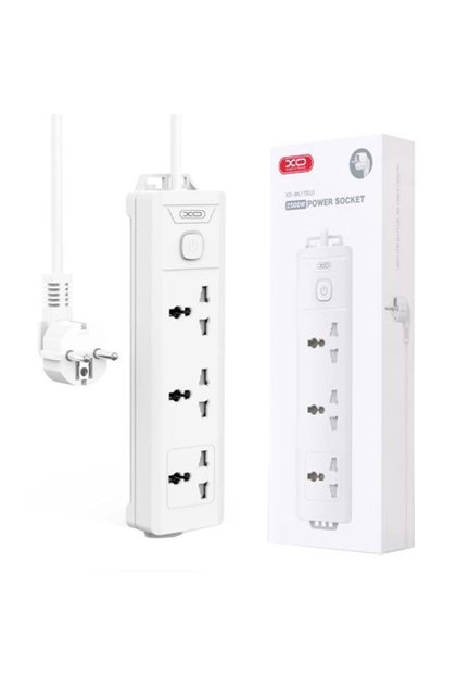 Prelungitor XO-WL17 EU, 3 prize 2500W, întrerupător, cablu 2m, alb