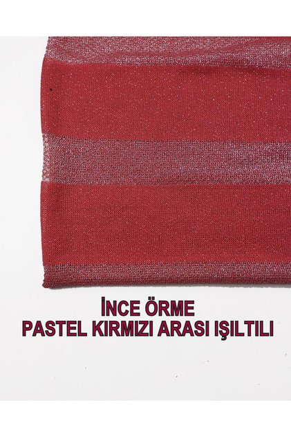 Red Lame Thin Knitted Fabric Width: 180 cm