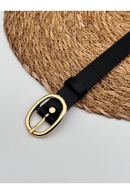 Women's Belt with Oval Gold Buckle, Pantalon Belt, Jacket Belt, Shirt Belt