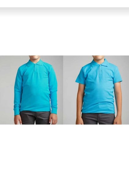 Children Girls-Boys Turquoise Long Sleeve + Short Sleeve % Cotton Casual and School Lakos