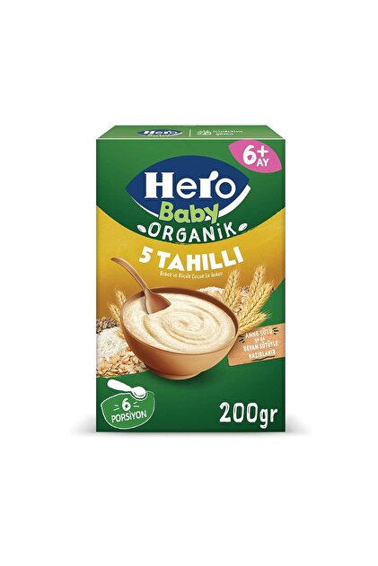 Hero Baby Organik 5 Tahıllı (SÜTSÜZ) Kaşık Mama - Fiyatı, Yorumları