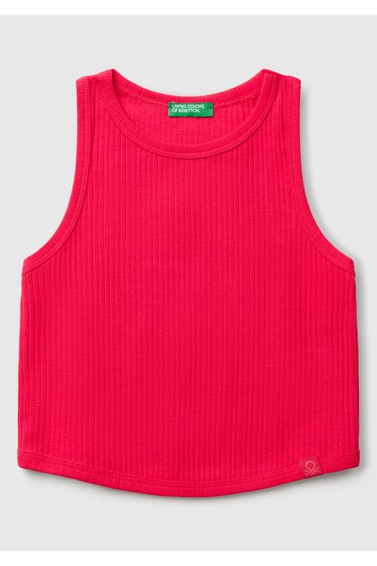 Girl's Fuchsia Corded Crop Tank Top